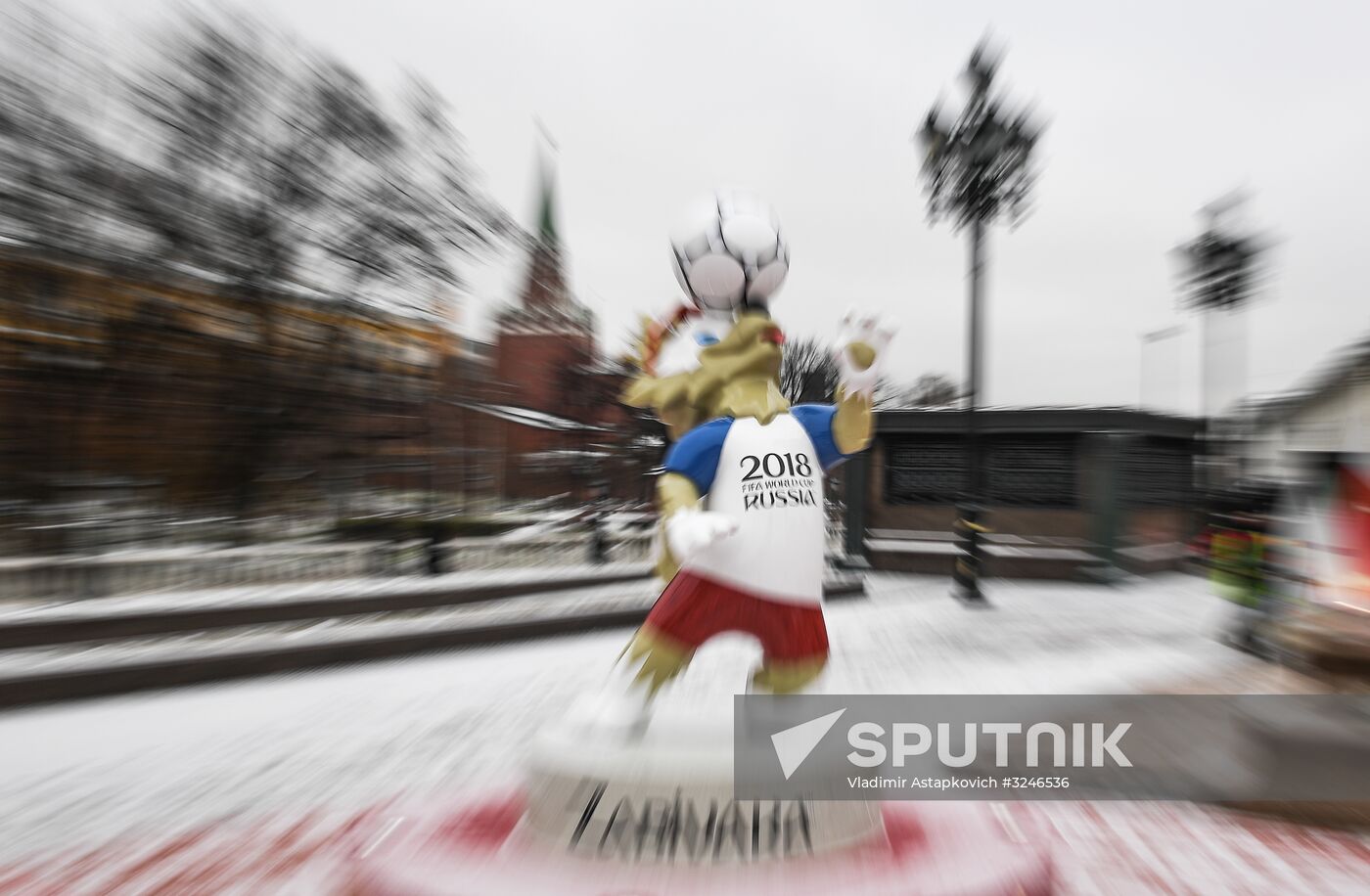 Art objects installed ahead of 2018 FIFA World Cup Russia Final Draw