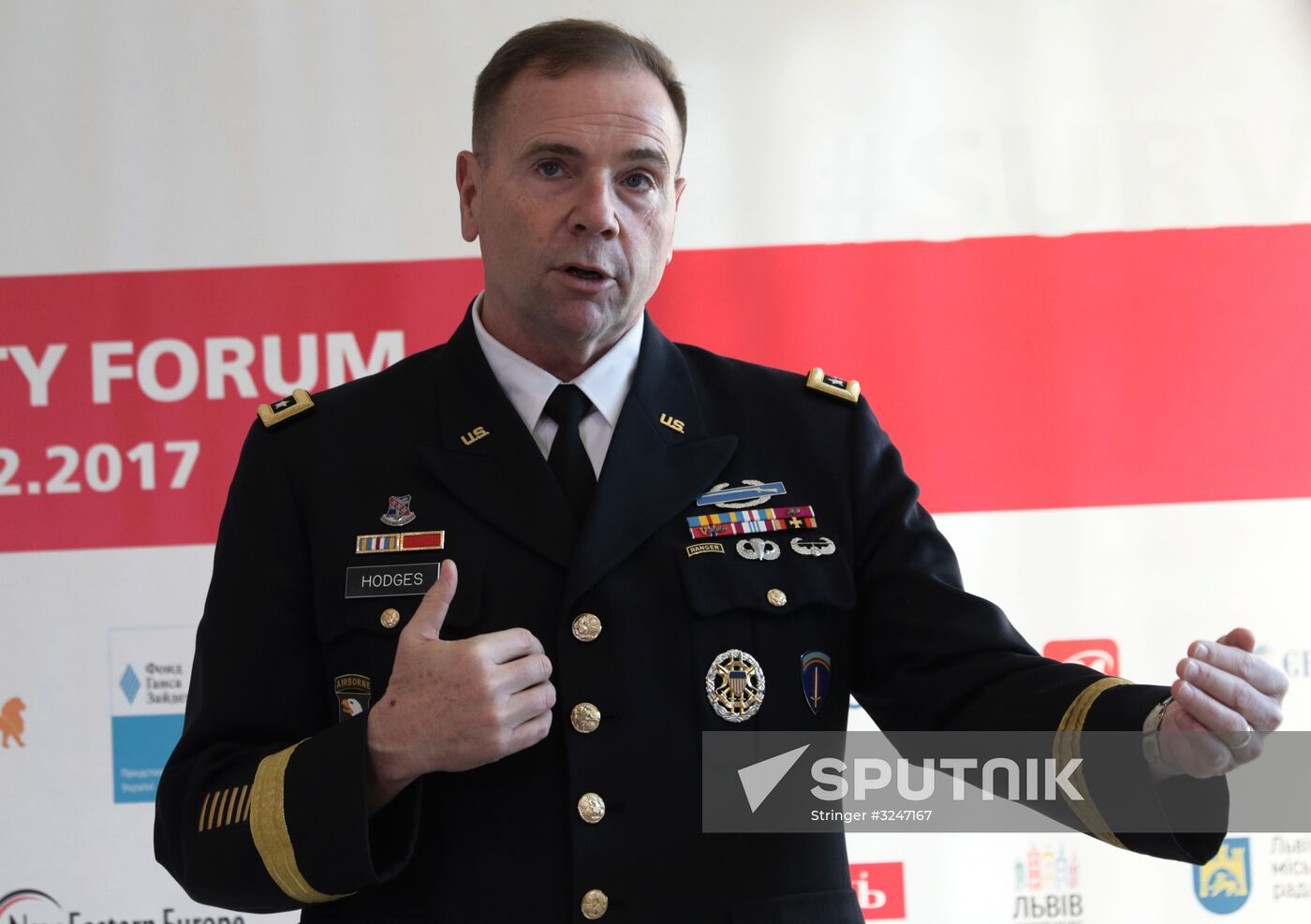 News conference of General Ben Hodges in Lviv