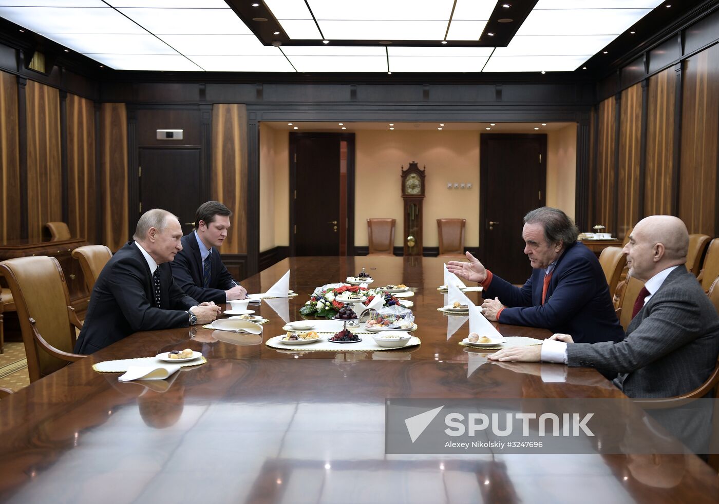President Vladimir Putin meets with film director Oliver Stone