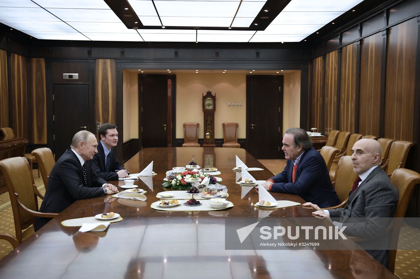 President Vladimir Putin meets with film director Oliver Stone