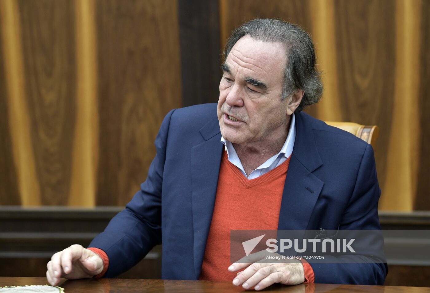President Vladimir Putin meets with film director Oliver Stone
