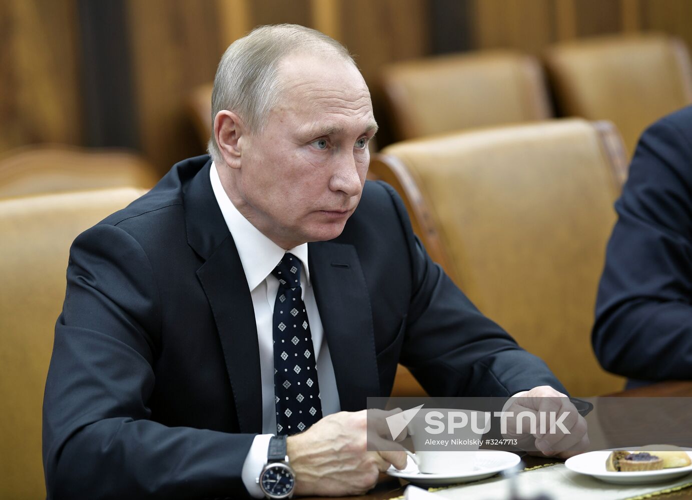 President Vladimir Putin meets with film director Oliver Stone