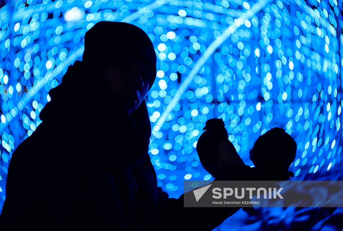 Nevsky Prospekt in St. Petersburg decorated for New Year's Eve