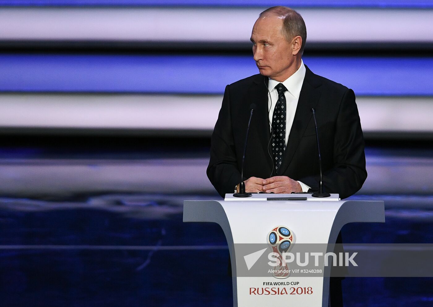 Russian President Vladimir Putin takes part in 2018 FIFA World Cup Russia Final Draw