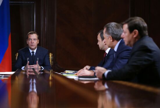 Russian Prime Minister Dmitry Medvedev chairs meeting with his deputies