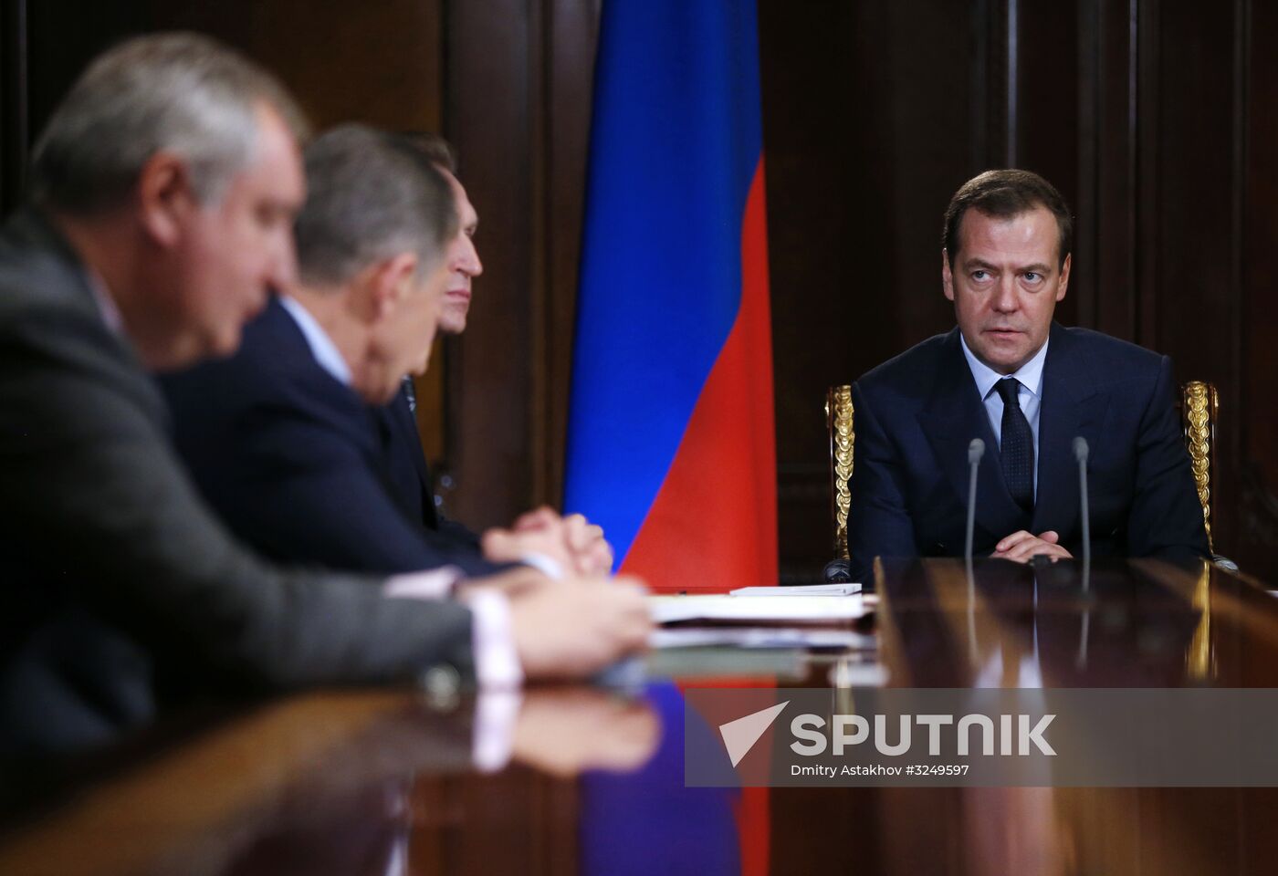 Russian Prime Minister Dmitry Medvedev chairs meeting with his deputies