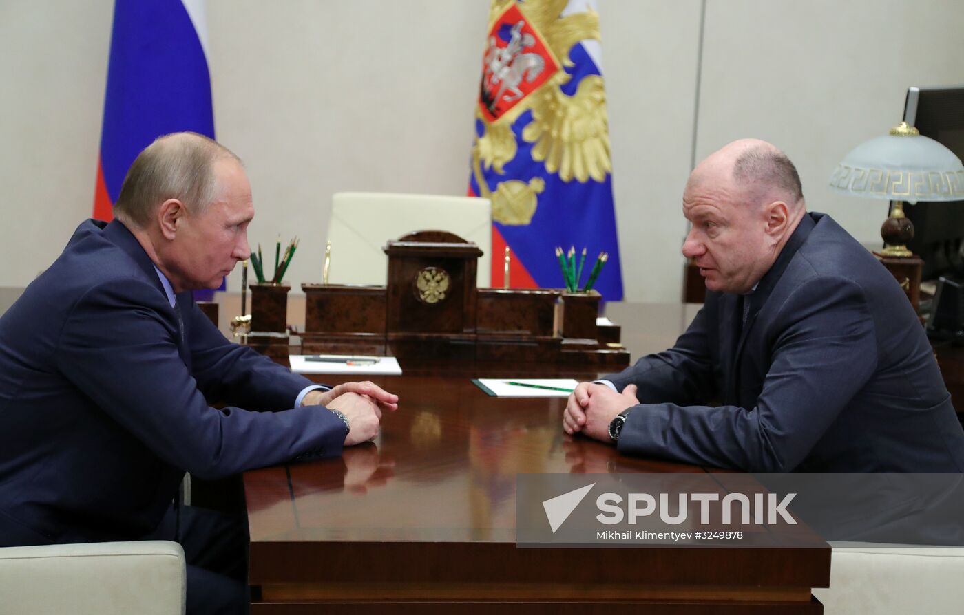 President Vladimir Putin meets with Norilsk Nickel CEO Vladimir Potanin