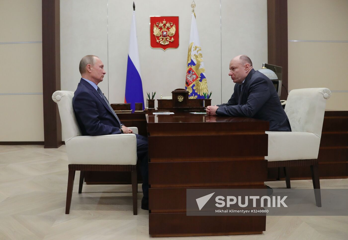President Vladimir Putin meets with Norilsk Nickel CEO Vladimir Potanin