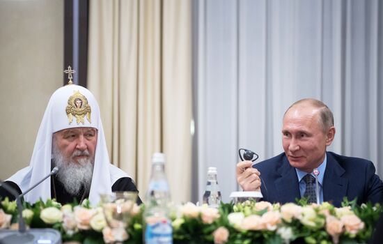 President Vladimir Putin meets with heads of delegations of local Orthodox churches