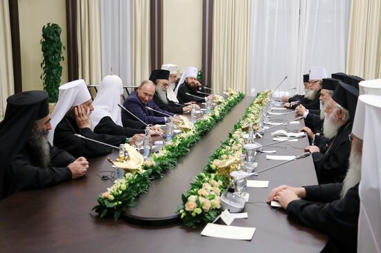 President Vladimir Putin meets with heads of delegations of local Orthodox churches