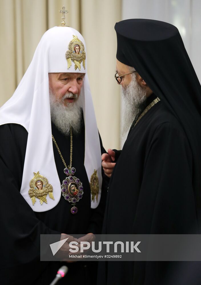 President Vladimir Putin meets with heads of delegations of local Orthodox churches