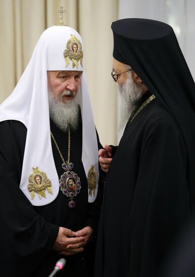 President Vladimir Putin meets with heads of delegations of local Orthodox churches
