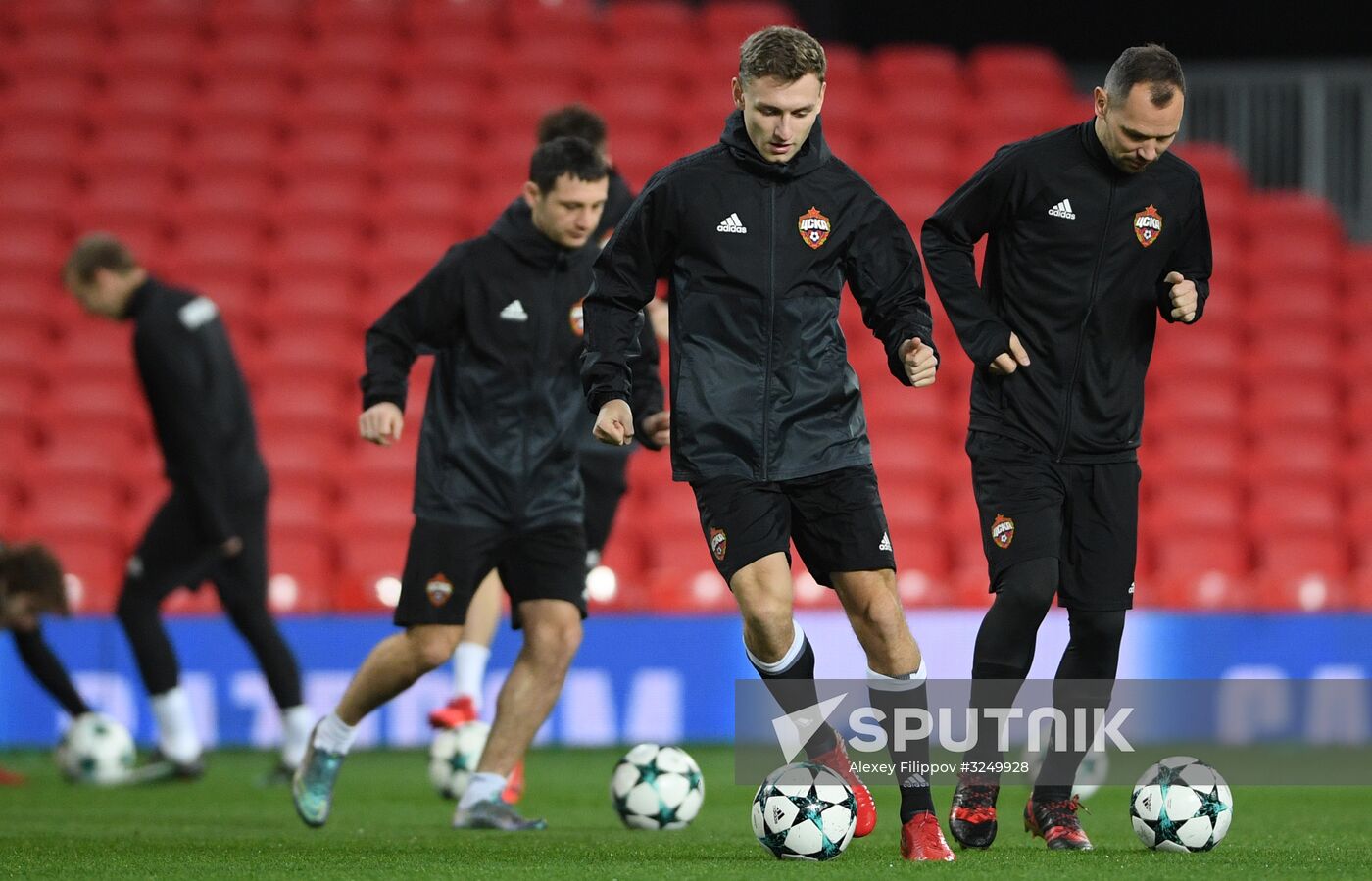 Football. Champions League. CSKA's training session