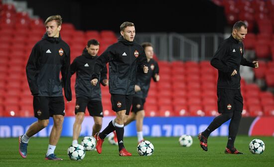 Football. Champions League. CSKA's training session