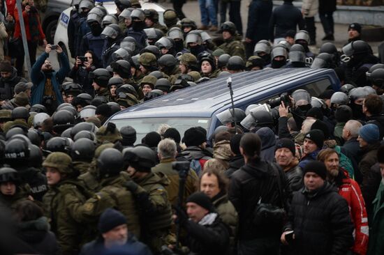 Rally in Kiev to protest Mikheil Saakashvili's detention