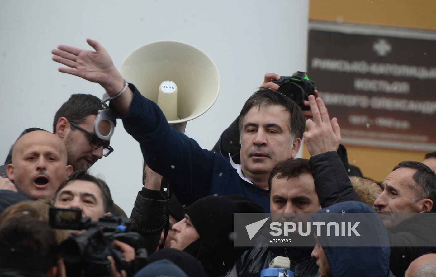 Rally in Kiev to protest Mikheil Saakashvili's detention