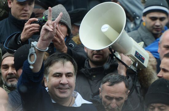 Rally in Kiev to protest Mikheil Saakashvili's detention