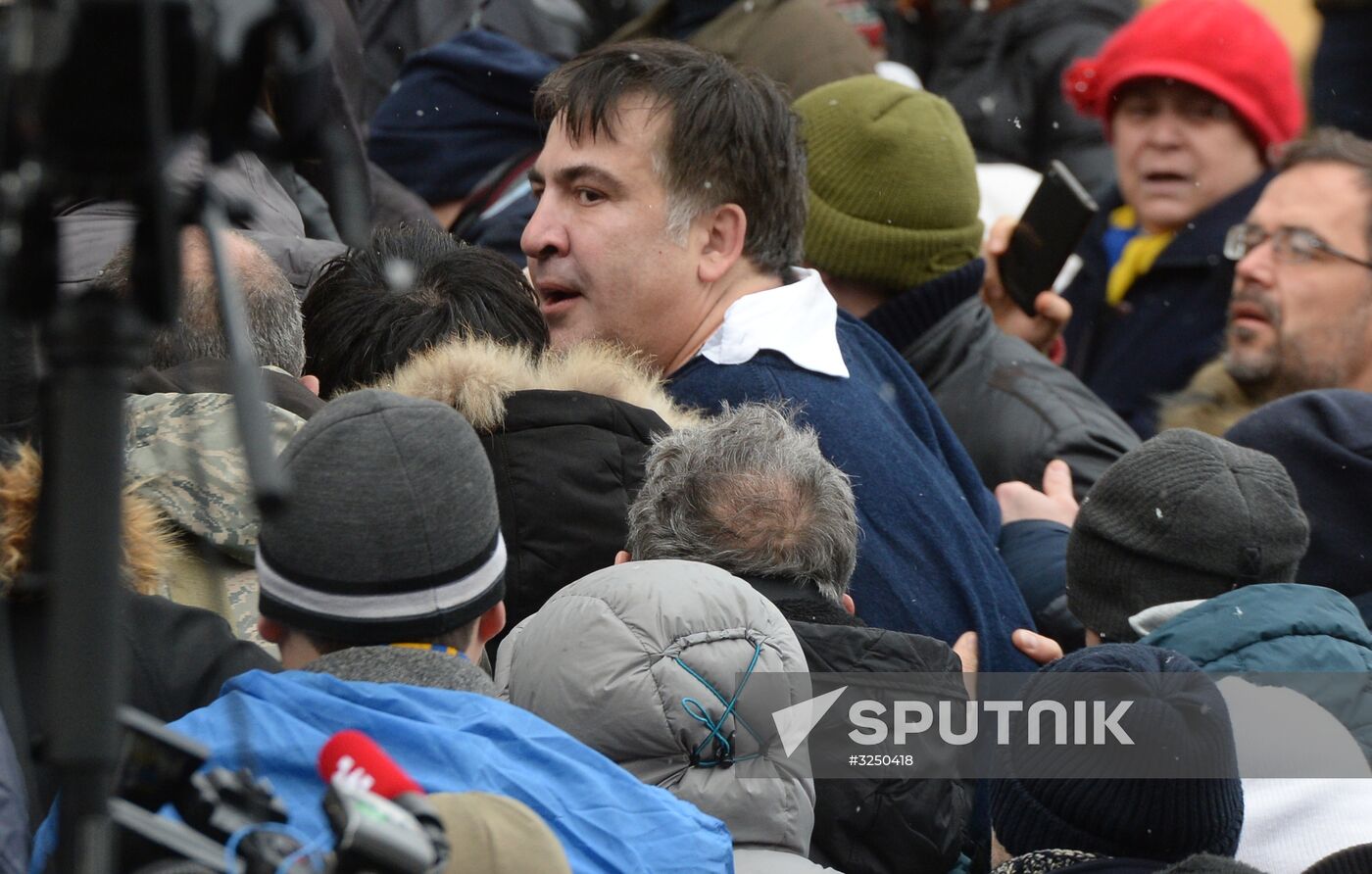 Rally in Kiev to protest Mikheil Saakashvili's detention