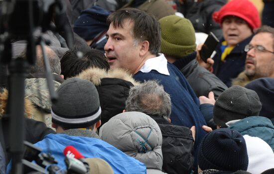 Rally in Kiev to protest Mikheil Saakashvili's detention