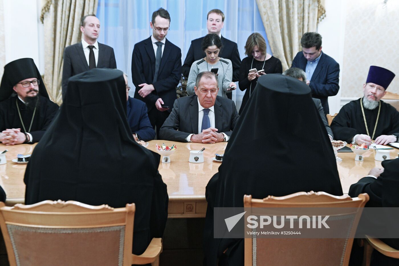 Russian Foreign Minister Sergei Lavrov meets with Patriarch John X of Antioch and All the East