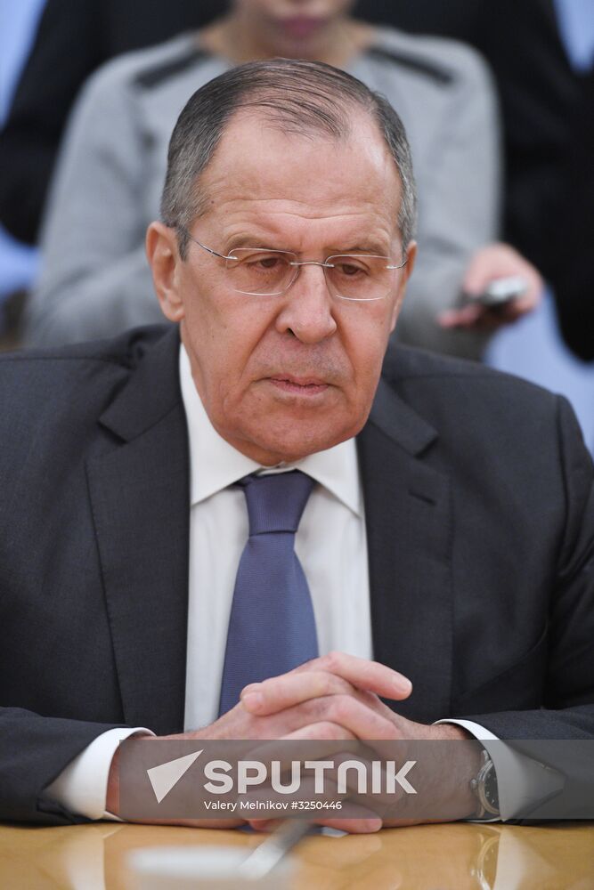 Russian Foreign Minister Sergei Lavrov meets with Patriarch John X of Antioch and All the East