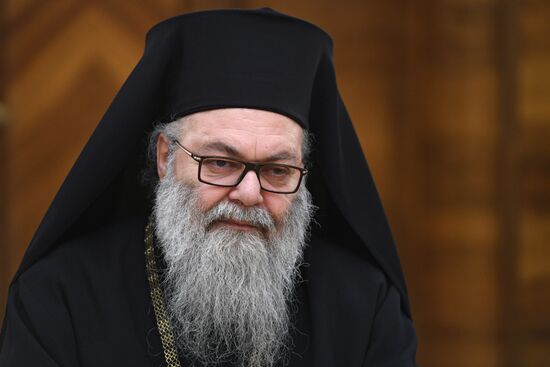 Russian Foreign Minister Sergei Lavrov meets with Patriarch John X of Antioch and All the East