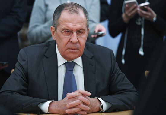 Russian ForeigMinister Sergei Lavrov meets with Patriarch John X of Antioch and All the East