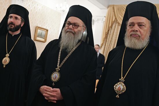 Russian Foreign Minister Sergei Lavrov meets with Patriarch John X of Antioch and All the East