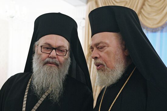 Russian Foreign Minister Sergei Lavrov meets with Patriarch John X of Antioch and All the East