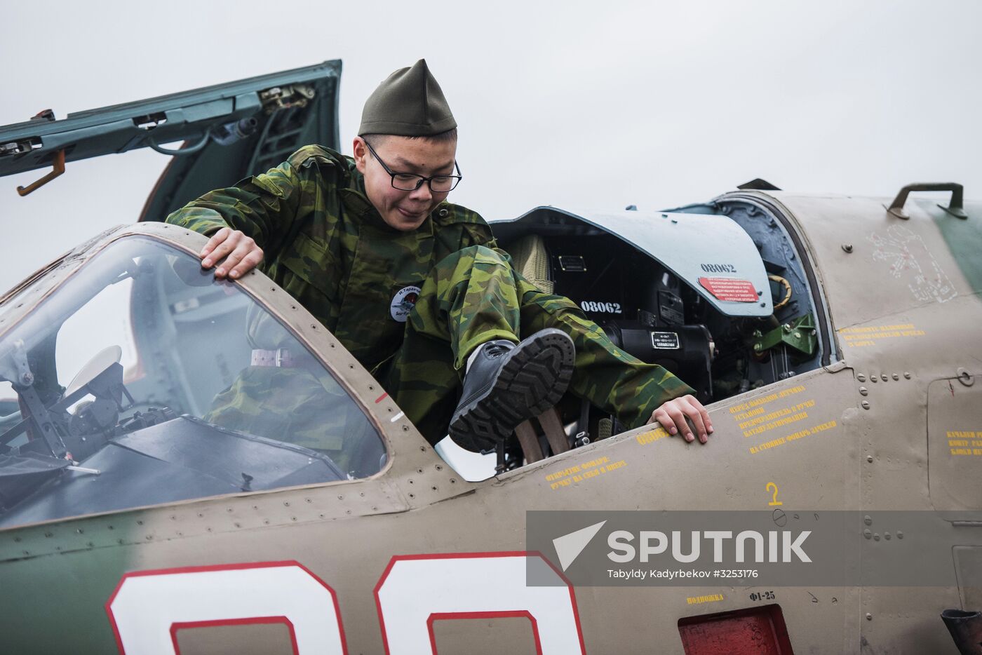 Sukhoi-25 jet at Russia's Kant air base in Kyrgyzstan named after Hero of Soviet Union pilot Taranchiev
