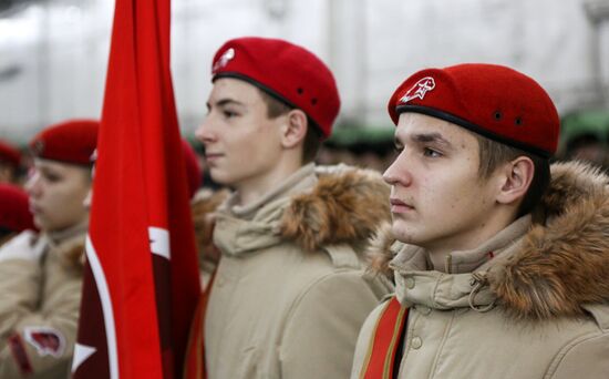 Murmansk Region students enrolled as Yunarmy members aboard Fleet Admiral of the Soviet Union Kuznetsov cruiser