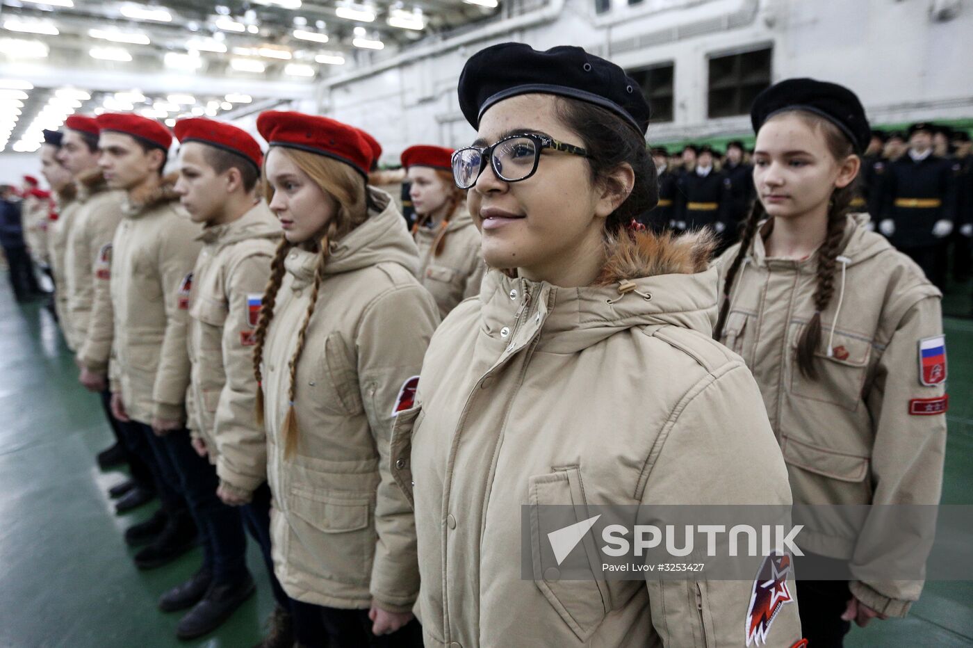 Murmansk Region students enrolled as Yunarmy members aboard Fleet Admiral of the Soviet Union Kuznetsov cruiser