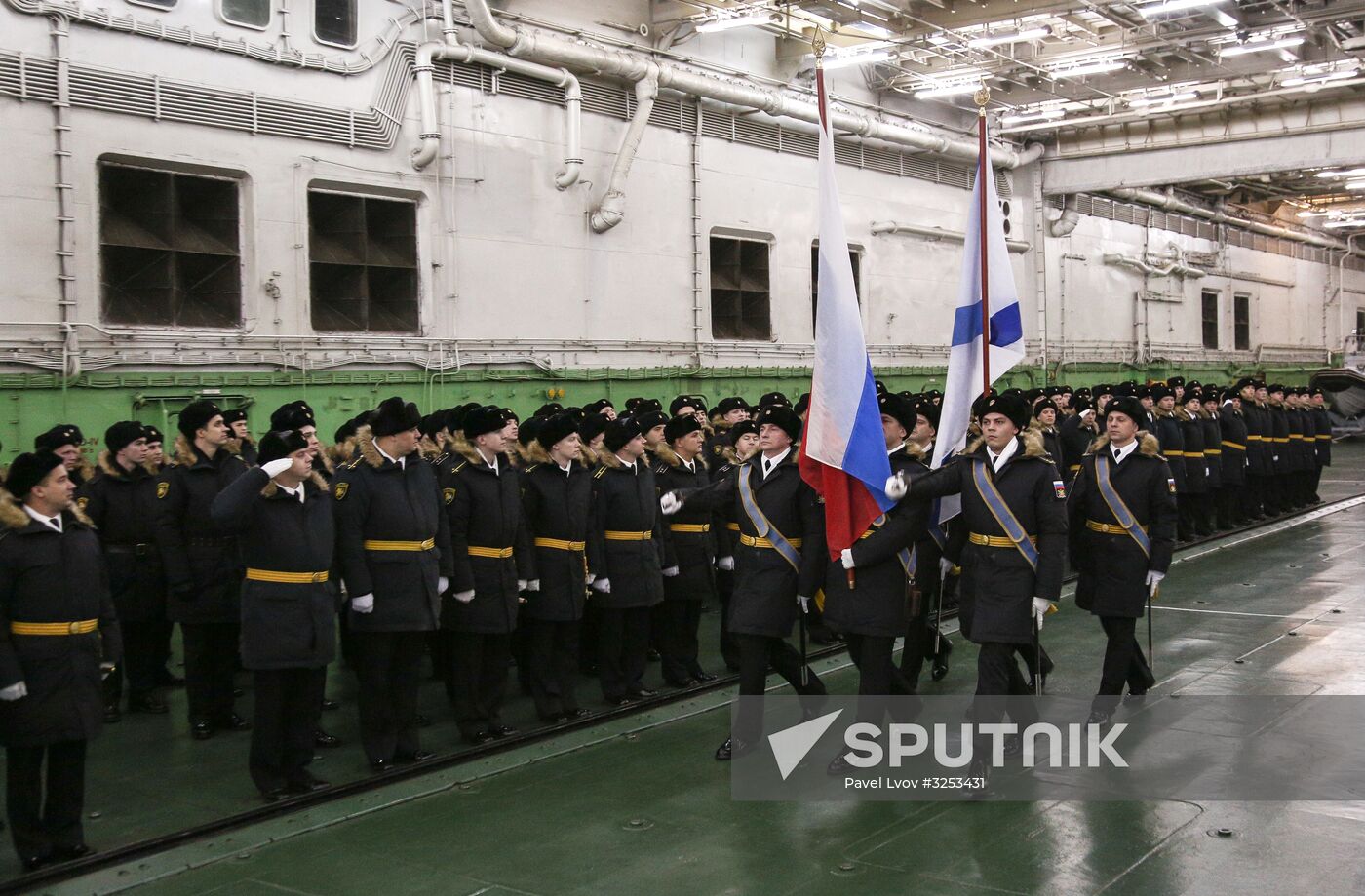 Murmansk Region students enrolled as Yunarmy members aboard Fleet Admiral of the Soviet Union Kuznetsov cruiser