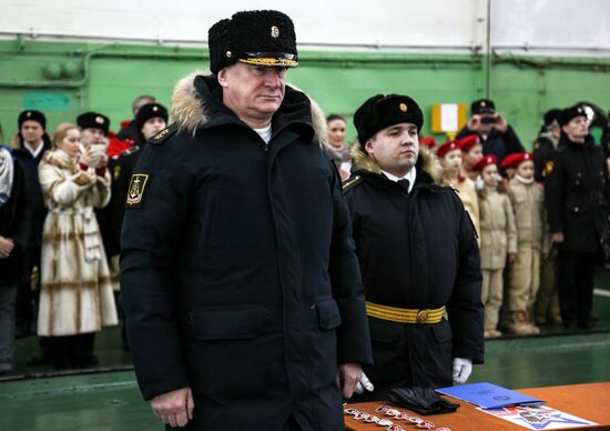 Murmansk Region students enrolled as Yunarmy members aboard Fleet Admiral of the Soviet Union Kuznetsov cruiser