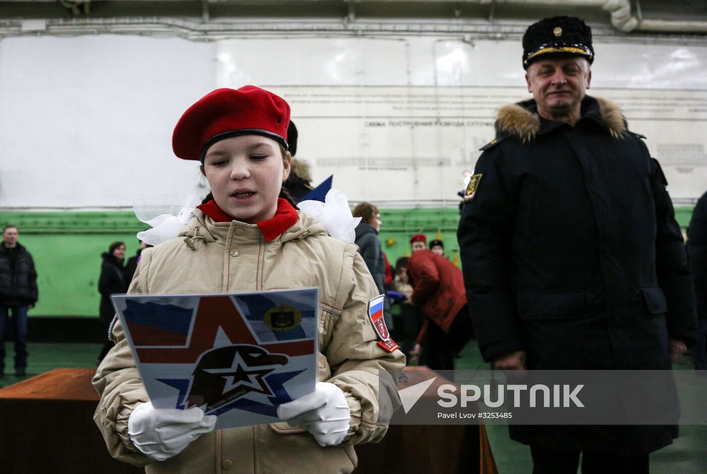 Murmansk Region students enrolled as Yunarmy members aboard Fleet Admiral of the Soviet Union Kuznetsov cruiser