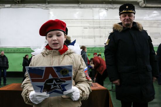 Murmansk Region students enrolled as Yunarmy members aboard Fleet Admiral of the Soviet Union Kuznetsov cruiser