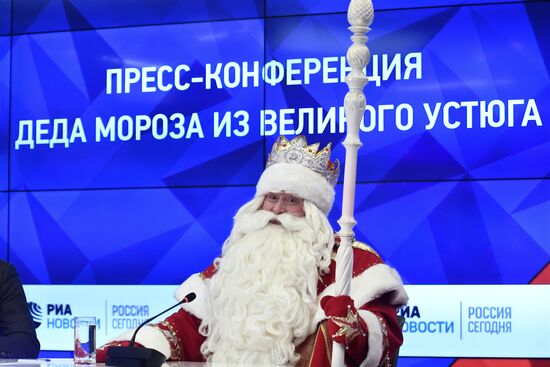 News conference with Grandfather Frost