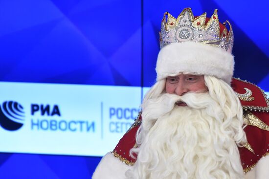 News conference with Grandfather Frost