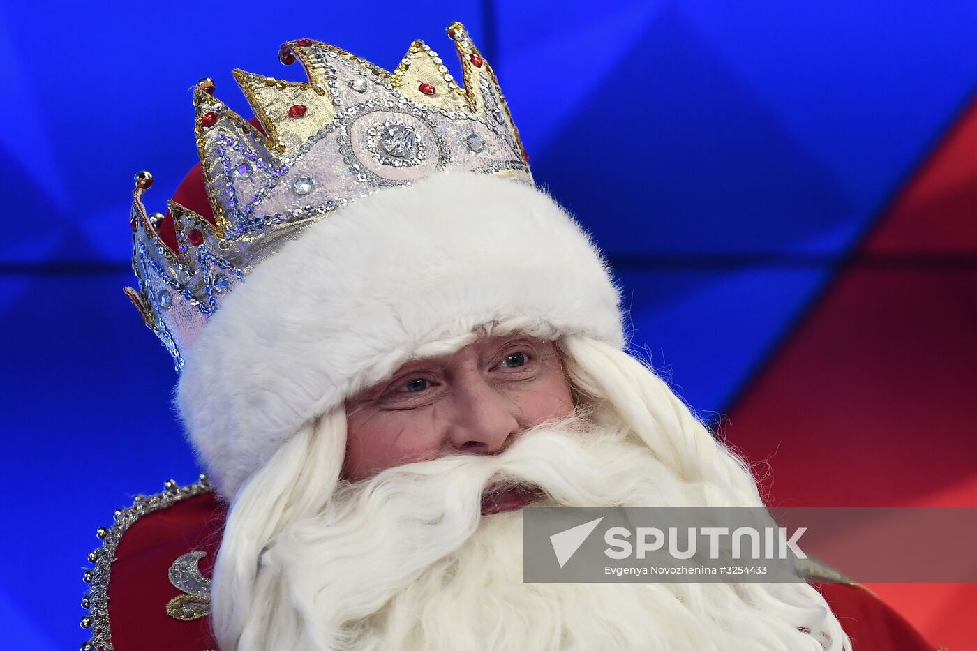 News conference with Grandfather Frost