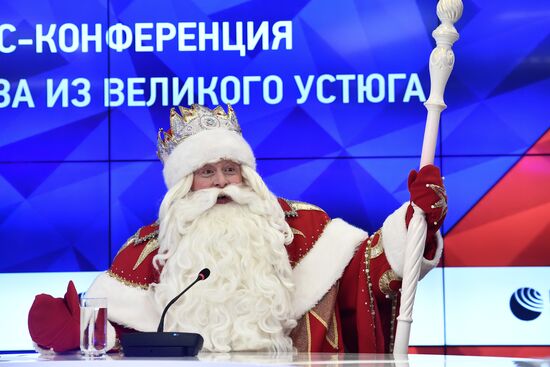 News conference with Grandfather Frost