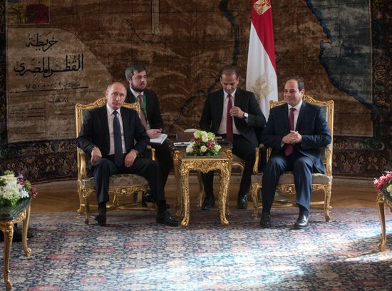 Russian President Vladimir Putin visits Egypt