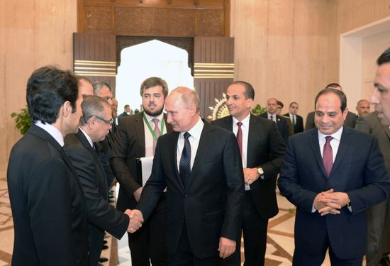 Russian President Vladimir Putin visits Egypt