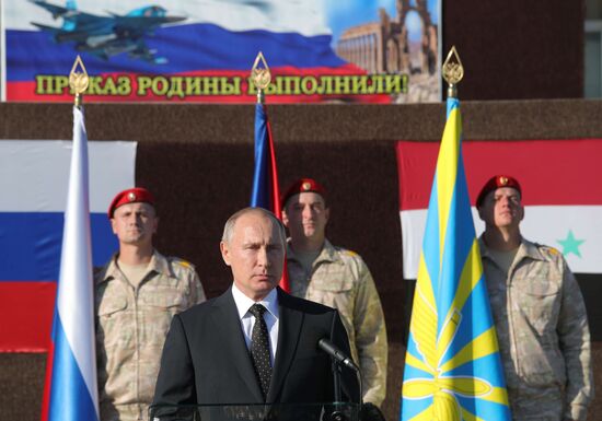 President Vladimir Putin visits Khmeimim Air Base in Syria