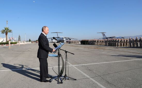 President Vladimir Putin visits Khmeimim Air Base in Syria