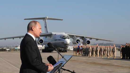 President Vladimir Putin visits Khmeimim Air Base in Syria