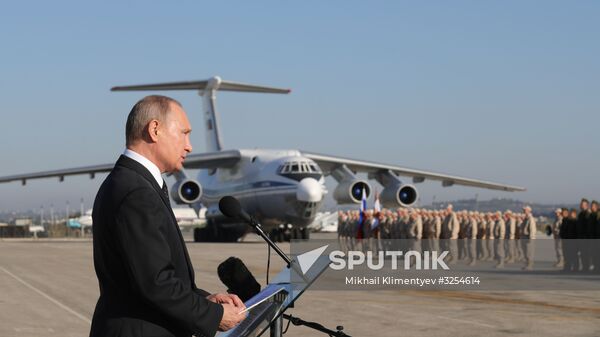 President Vladimir Putin visits Khmeimim Air Base in Syria