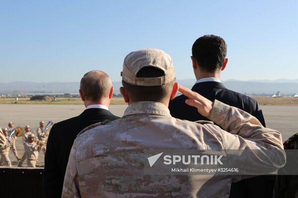 President Vlaidmir Putin visits Khmeimim Air Base in Syria