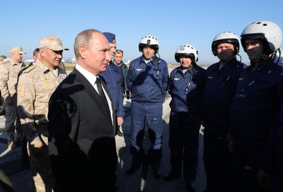President Vladimir Putin visits Khmeimim Air Base in Syria