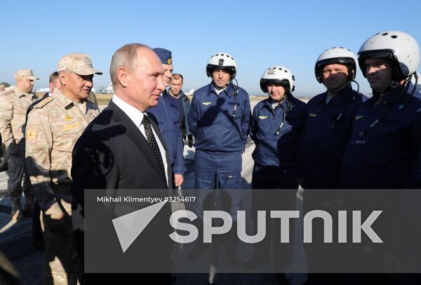President Vladimir Putin visits Khmeimim Air Base in Syria