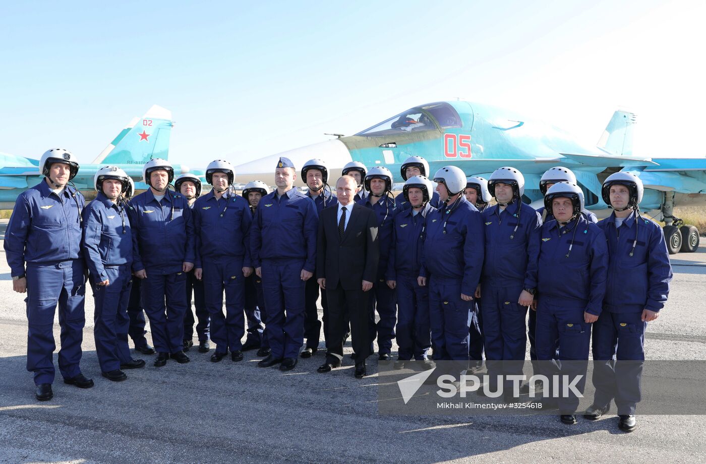 President Vladimir Putin visits Khmeimim Air Base in Syria